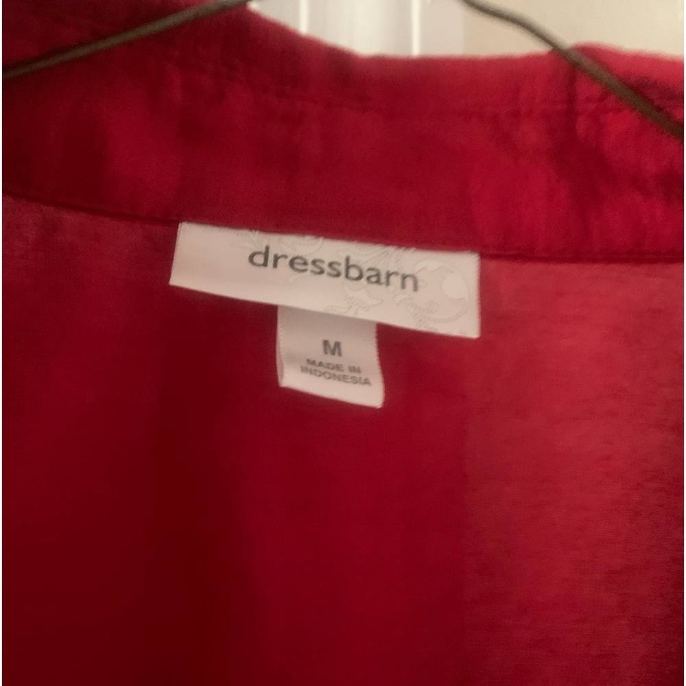 Red button down top. - Picture 3 of 3